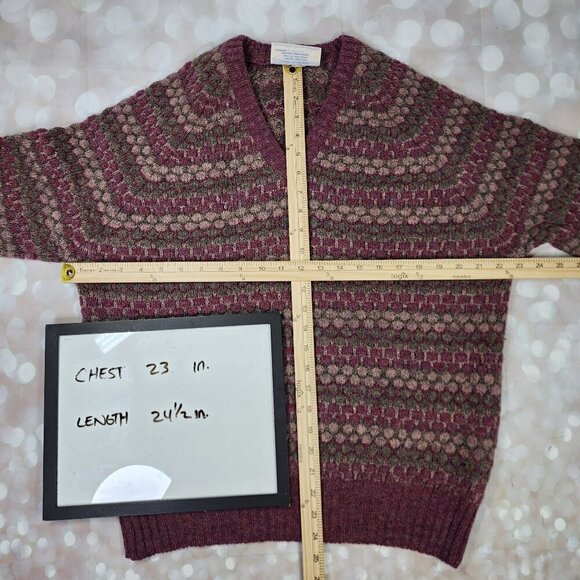 Buckingham Vintage V-Neck Shetland Wool Sweater, Men's Large - Picture 6 of 8